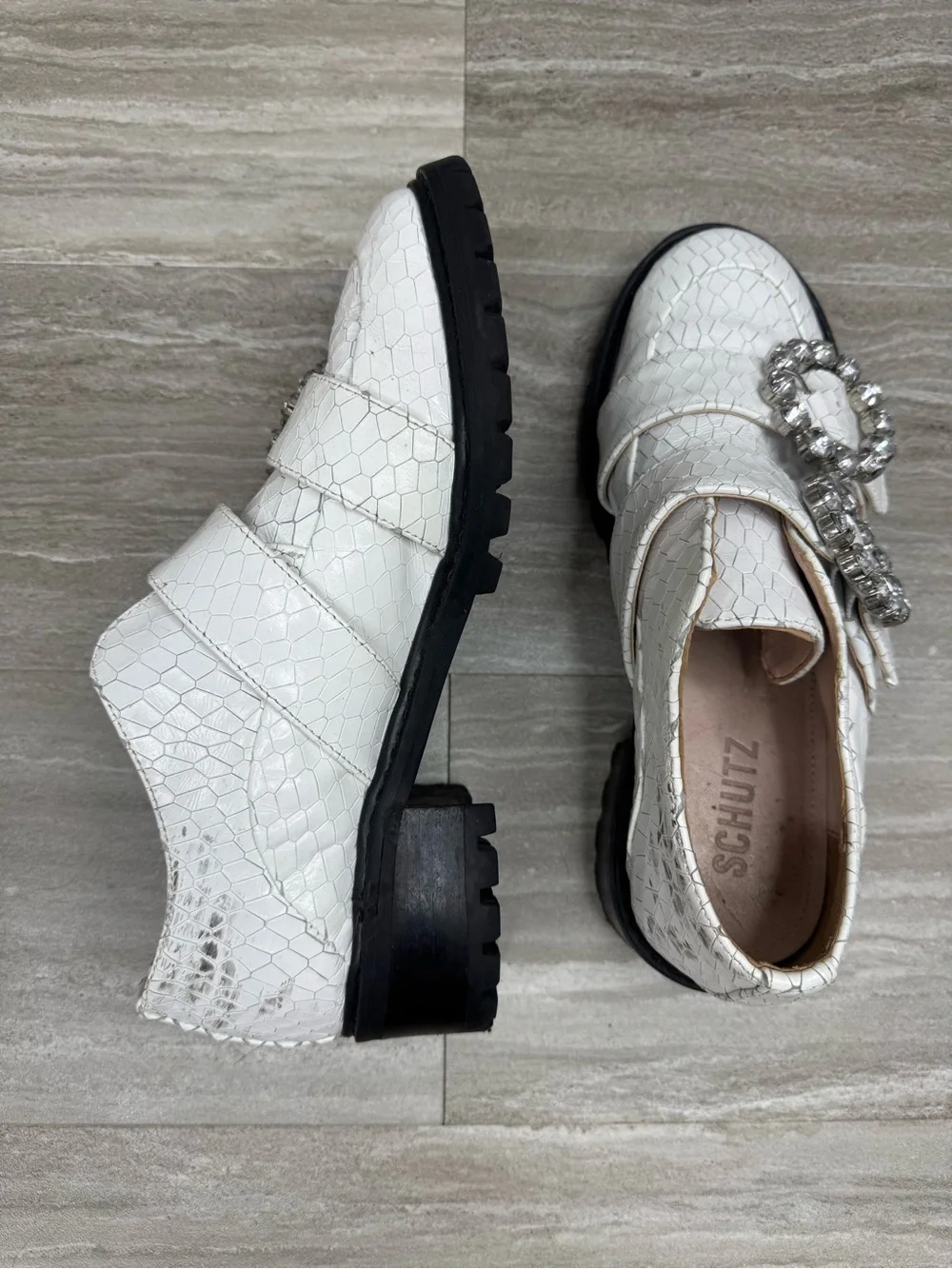 SCHUTZ white leather